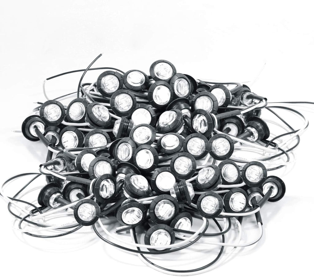 3/4 Inch Round LED Trailer Side Marker Lights 200 Pack Y683
