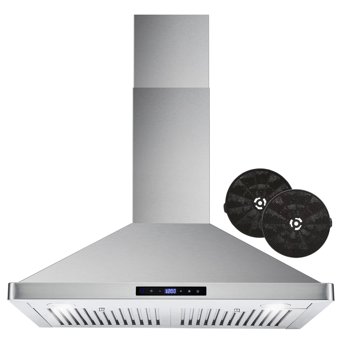 Stainless Steel Ductless Wall Mount Range Hood with LED Lighting and Carbon Filter Kit V54685