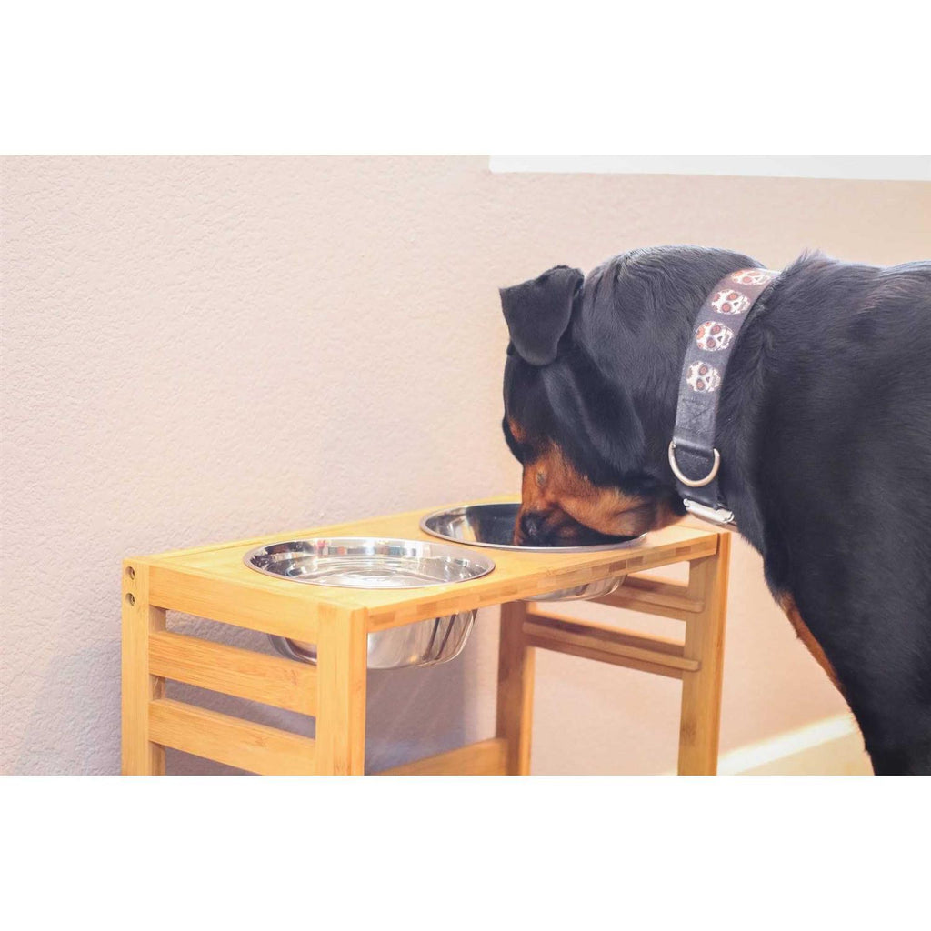 Adjustable Height Elevated Dog Bowls with Four Stainless Steel Bowls F412