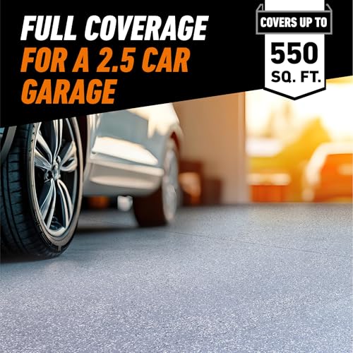 7 pc Garage Floor Coating Kit, High Gloss Gray, 275 sq. ft. Coverage C808