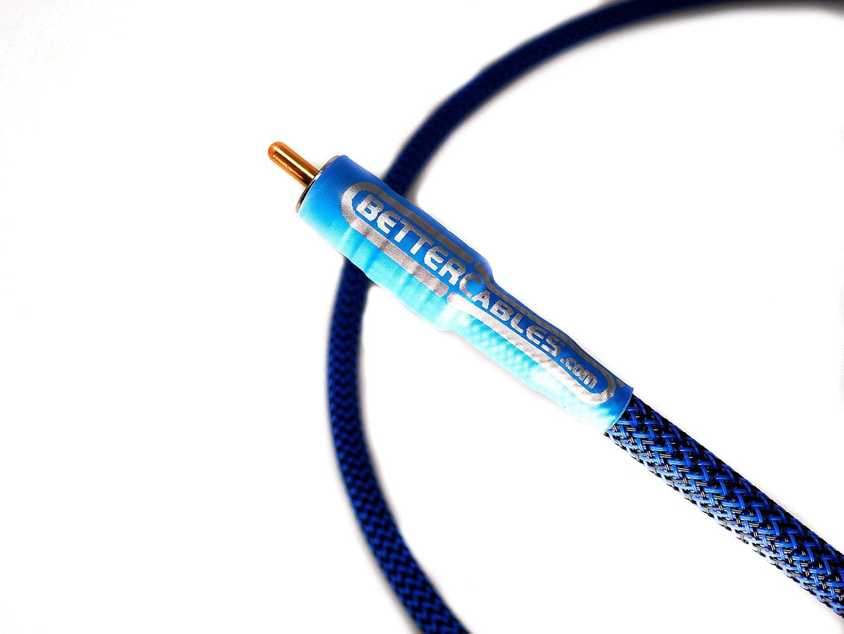 Blue Silver Copper Hybrid Low-Capacitance Coaxial Cable 6 Feet E57406