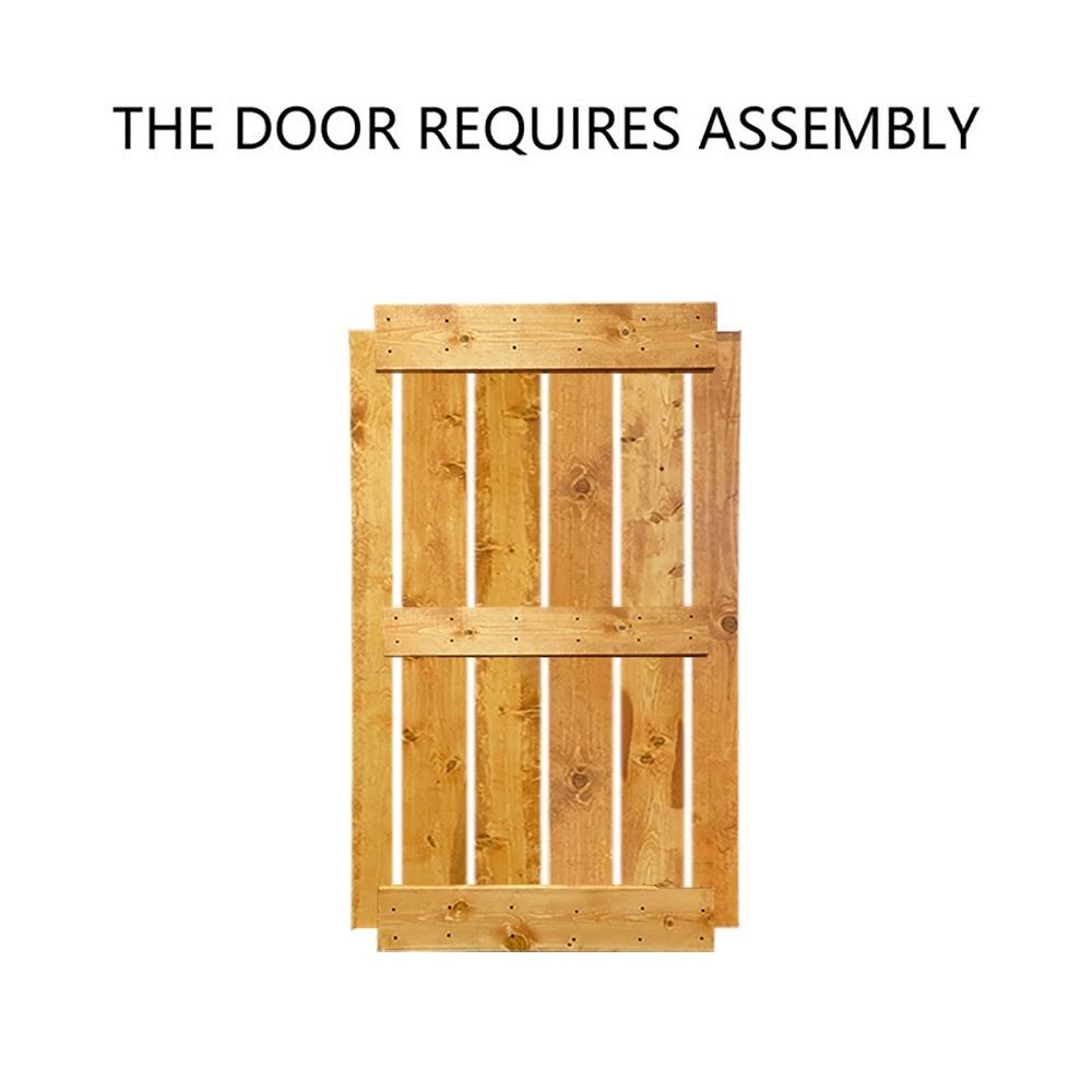 30 in. x 84 in. Solid Walnut Stained Pine Wood Interior Sliding Barn Door with Hardware Kit Q588102