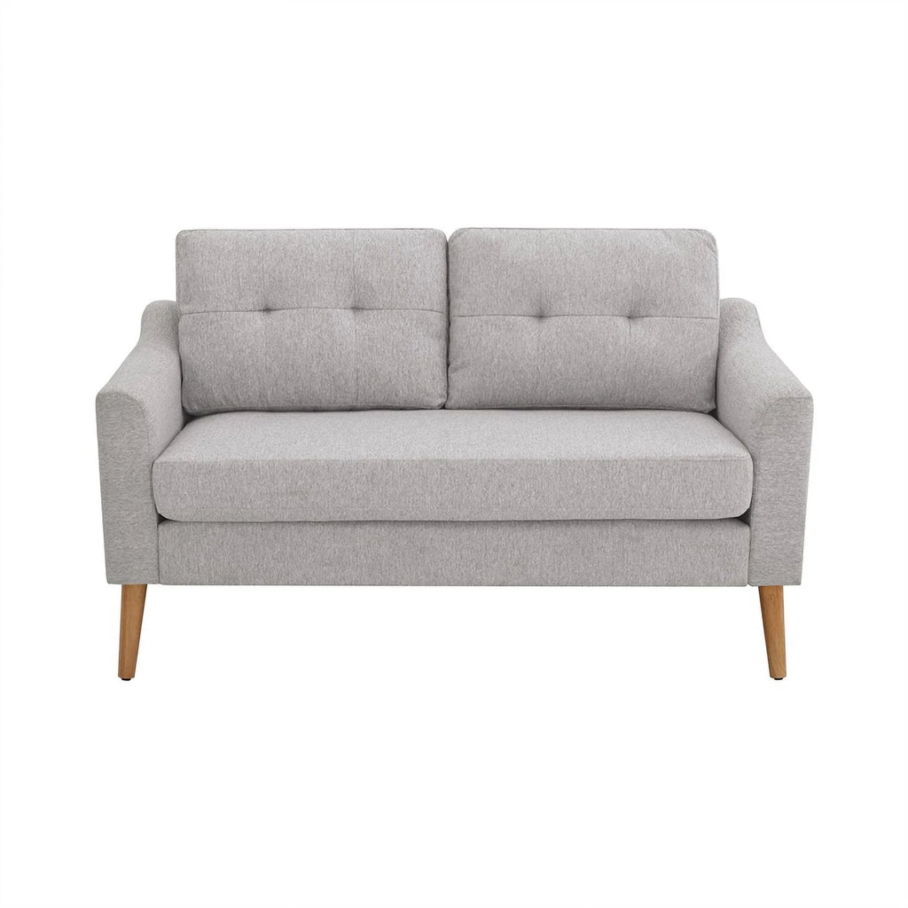 Light Gray Fabric Loveseat with Ottoman P148493