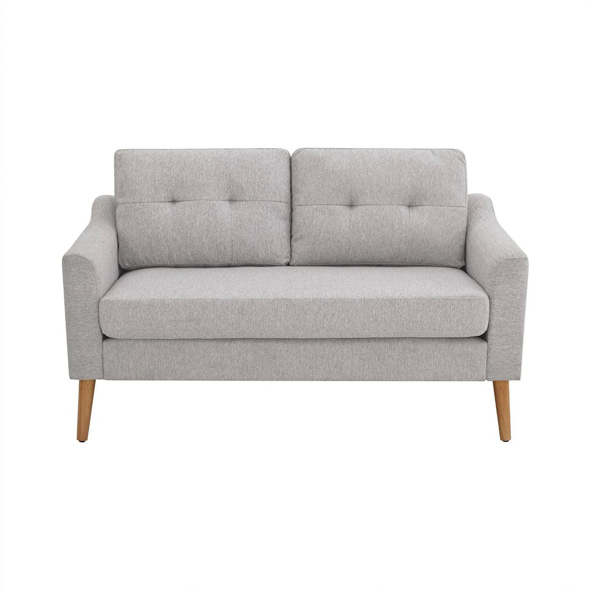Light Gray Fabric Loveseat with Ottoman P148493
