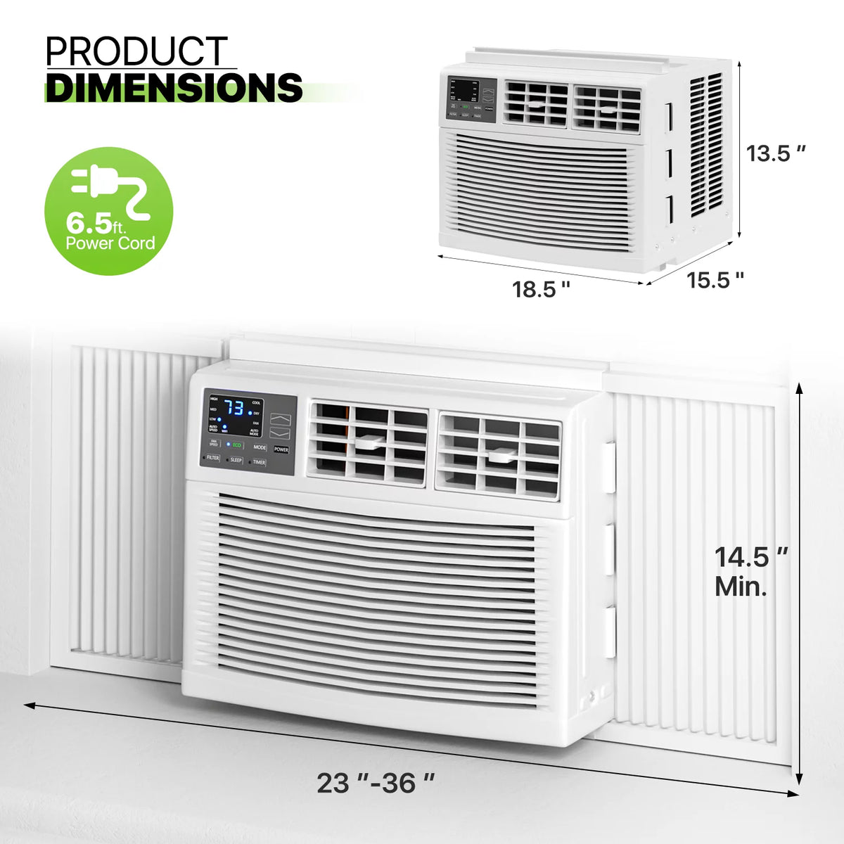 8,000 BTU Smart WIFI Window Air Conditioner White V857828