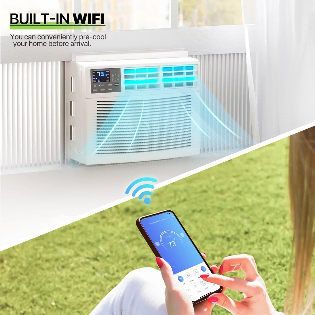 8,000 BTU Smart WIFI Window Air Conditioner White V857828