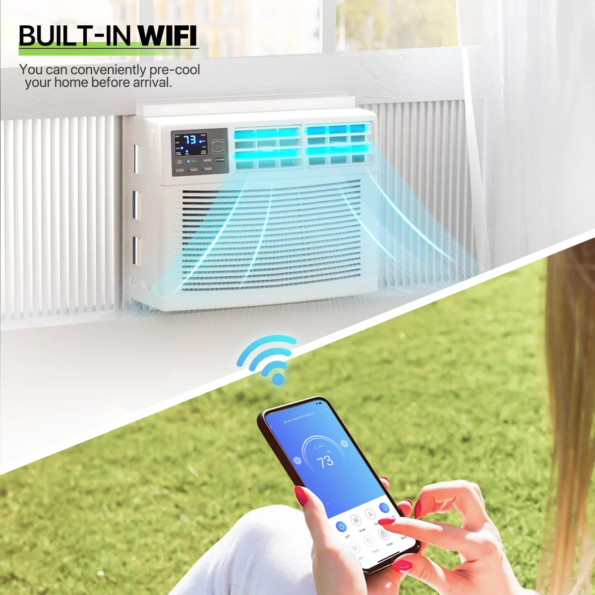 8,000 BTU Smart WIFI Window Air Conditioner White V857828