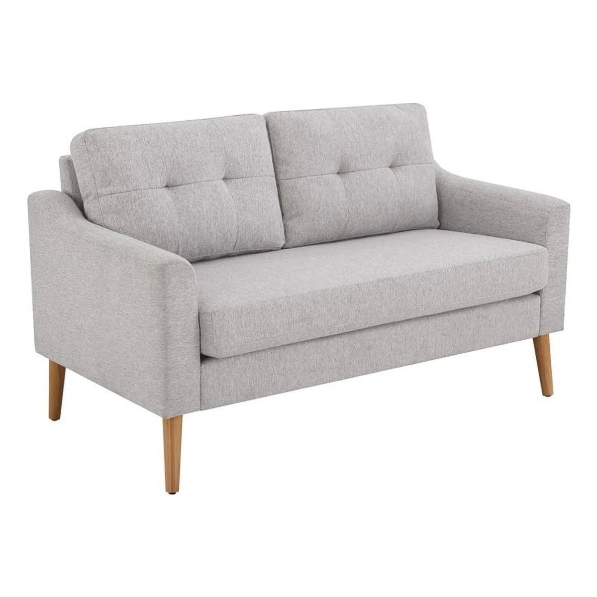 Light Gray Fabric Loveseat with Ottoman P148493