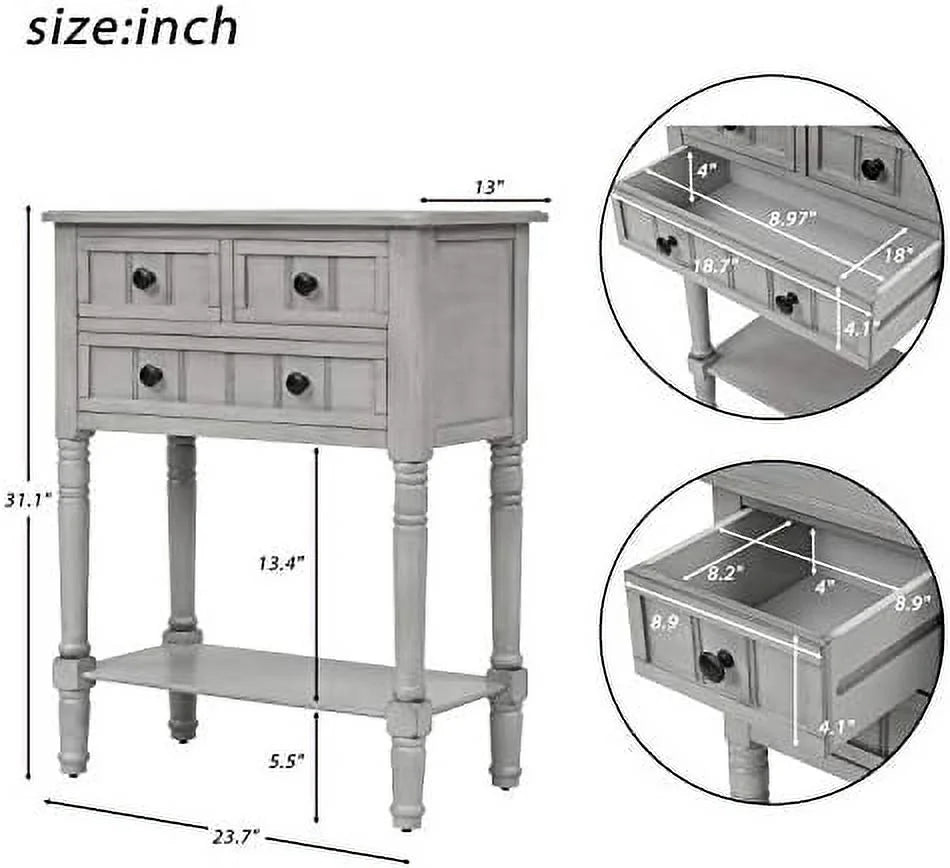 Narrow Console Table with Three Drawers W637435