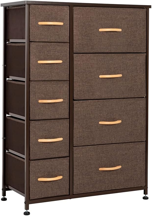 9 Drawer Fabric Storage Tower with Wood Top Z441