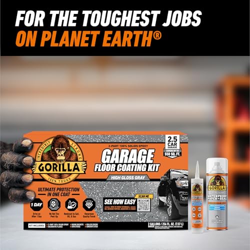 7 pc Garage Floor Coating Kit, High Gloss Gray, 275 sq. ft. Coverage C808