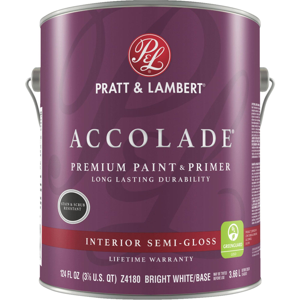 Semi-Gloss Bright White Wall Paint, Gallon S3698