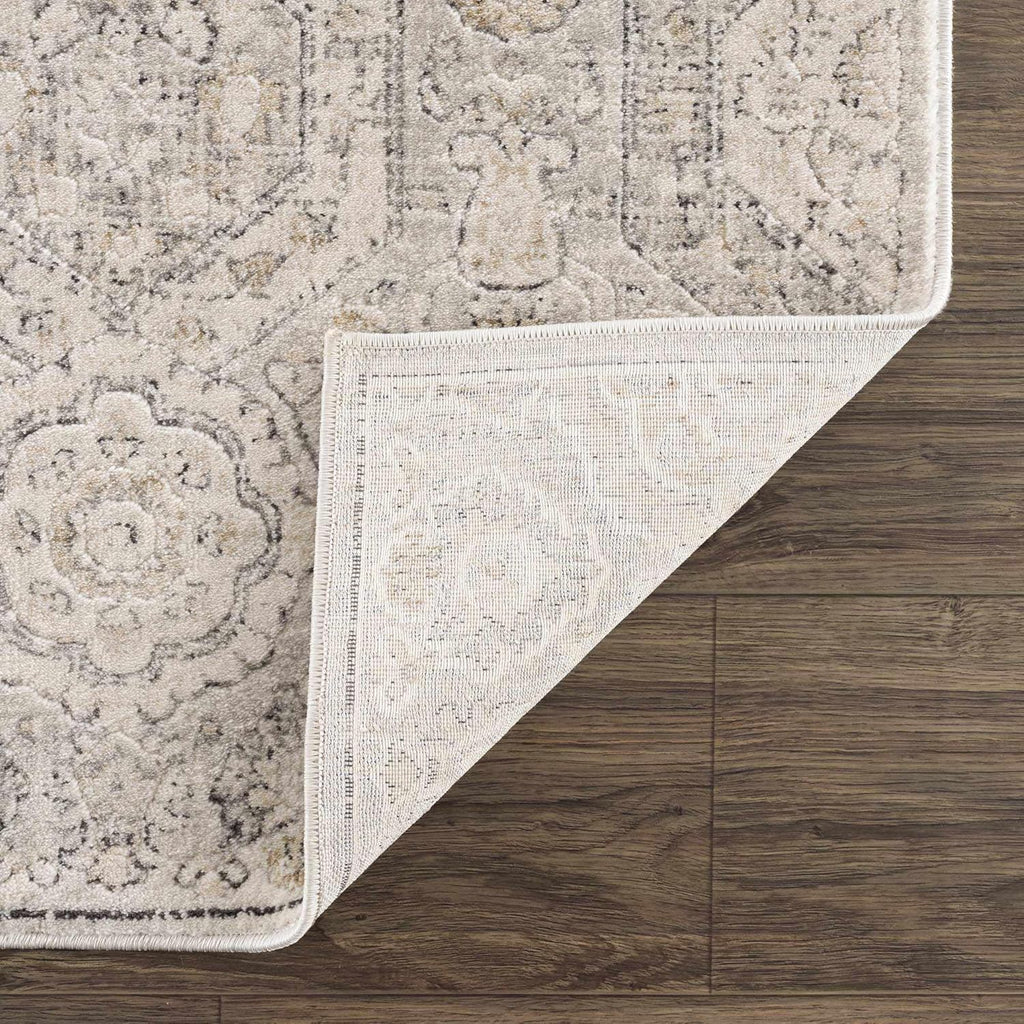 Beige Gray Brown Cream 6'7" x 9' Area Rug Z4861