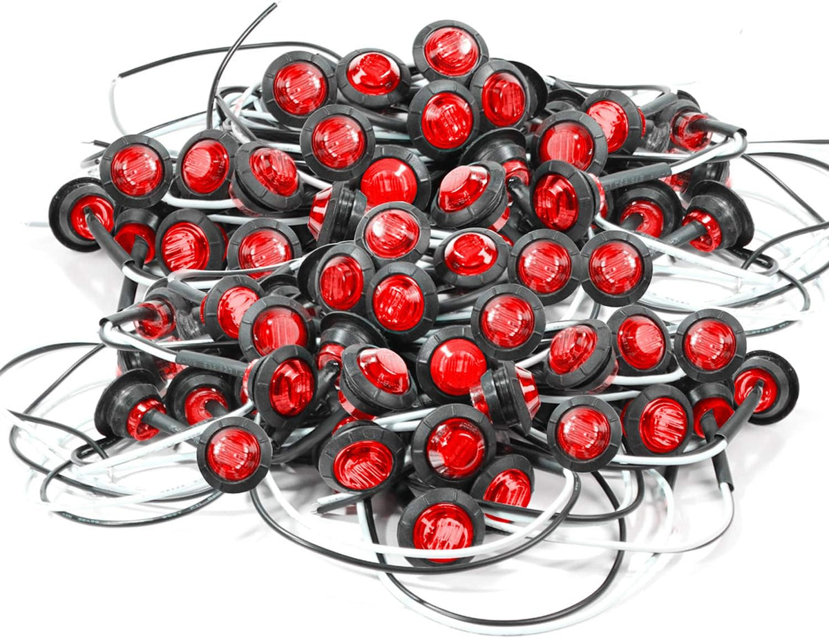 3/4 Inch Round LED Trailer Side Marker Lights 200 Pack Y683