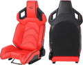 Red+Black Stitching PU Leather Racing Bucket Seat Q1175
