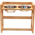 Adjustable Height Elevated Dog Bowls with Four Stainless Steel Bowls F412