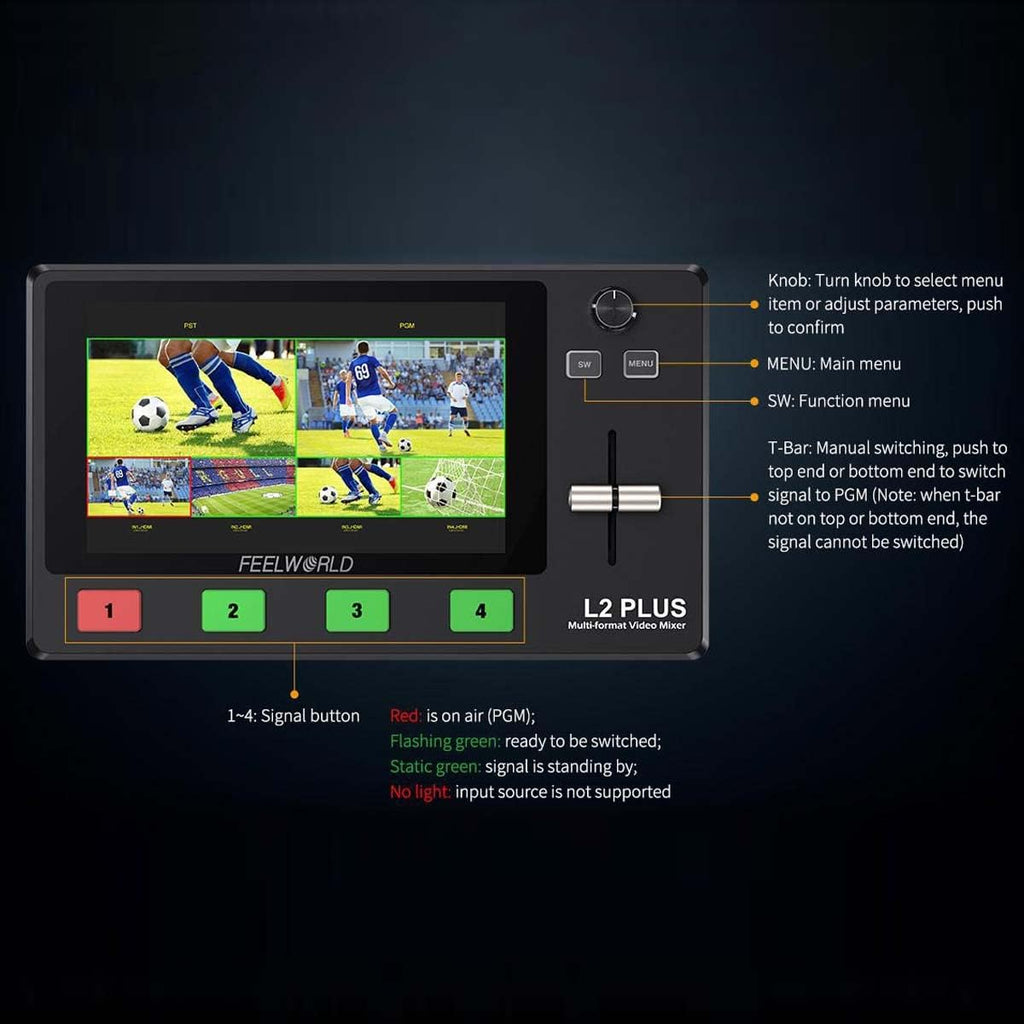 5.5 LCD Multi-Camera Video Mixer Switcher with Touch Screen F384727