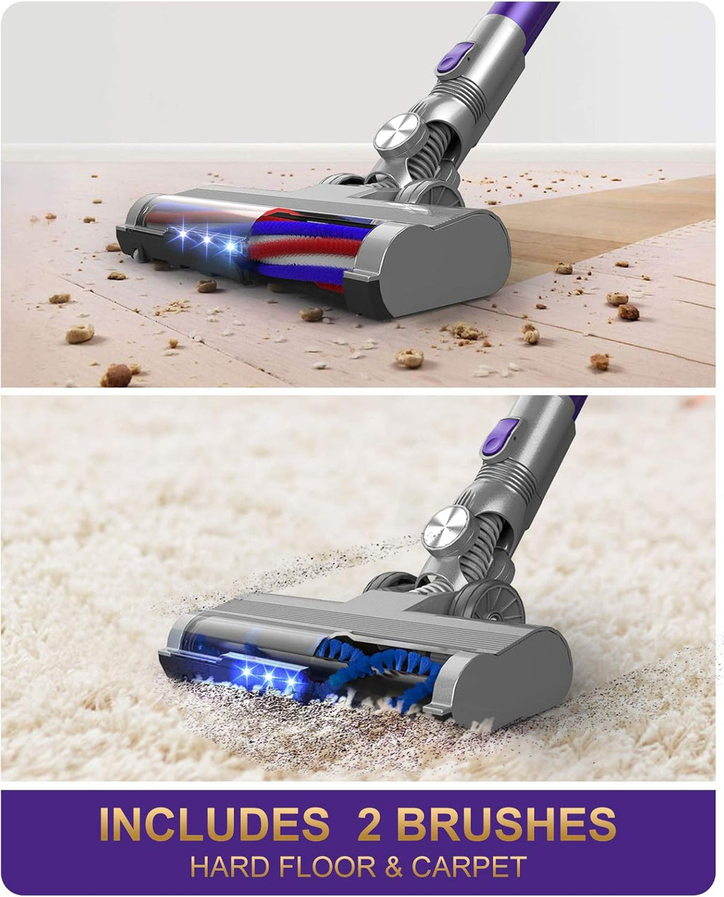 Cordless Vacuum Cleaner, 26KPA Stick Vacuum with Detachable Battery S68897