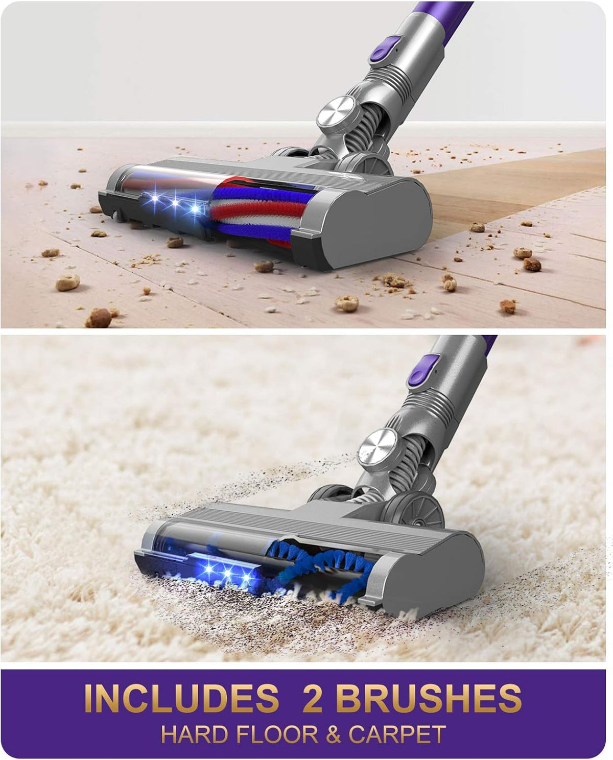 Cordless Vacuum Cleaner, 26KPA Stick Vacuum with Detachable Battery S68897