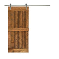 30 in. x 84 in. Solid Walnut Stained Pine Wood Interior Sliding Barn Door with Hardware Kit Q588102
