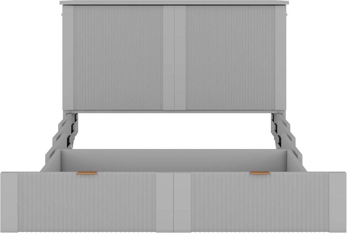 Gray Full Size Murphy Bed with Storage Drawers G801048