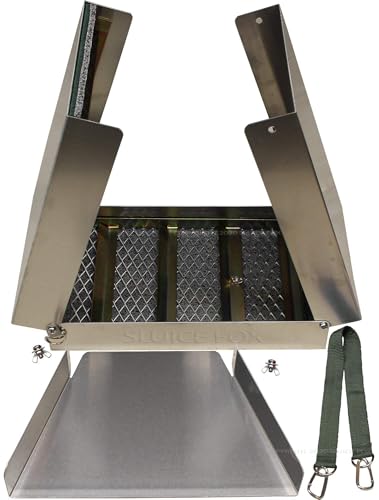 Gold Mining Kit; 50 inch Gold Sluice Box; Gold Prospecting Equipment; Rock Pick Hammer; Gold Classifiers; Pay Dirt Scoop; Crevice Tools G4693
