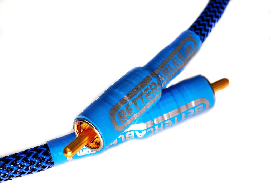 Blue Silver Copper Hybrid Low-Capacitance Coaxial Cable 6 Feet E57406