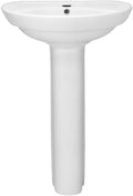 White Pedestal Sink Top and Leg with Center Hole P3672