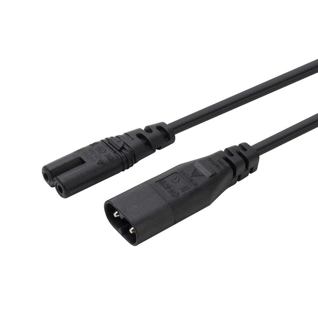 IEC 60320 C8 Plug to C7 Receptacle Male to Female Extension Power Supply Main Adapter Cable J642