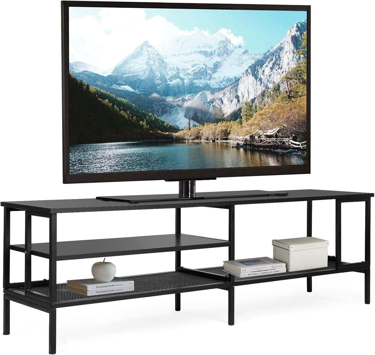 Industrial TV Stand up to 65 inch Metal Frame Rustic Brown R6993