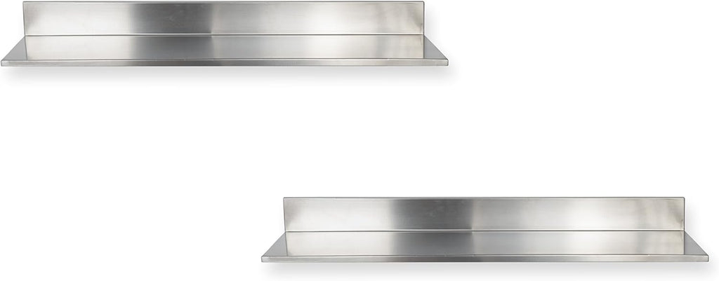 Stainless Steel Wall Shelf Set of 2 U33807