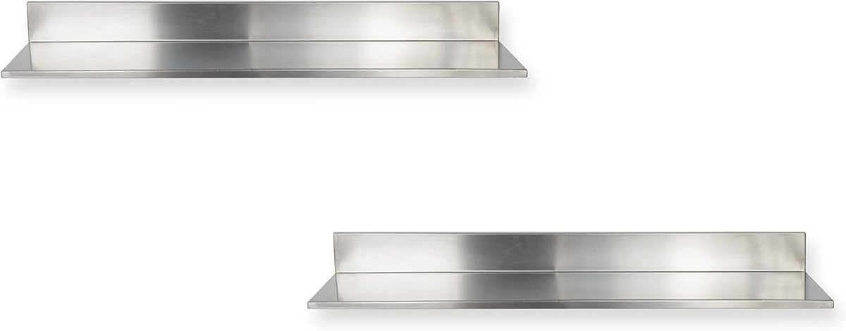 Stainless Steel Wall Shelf Set of 2 U33807