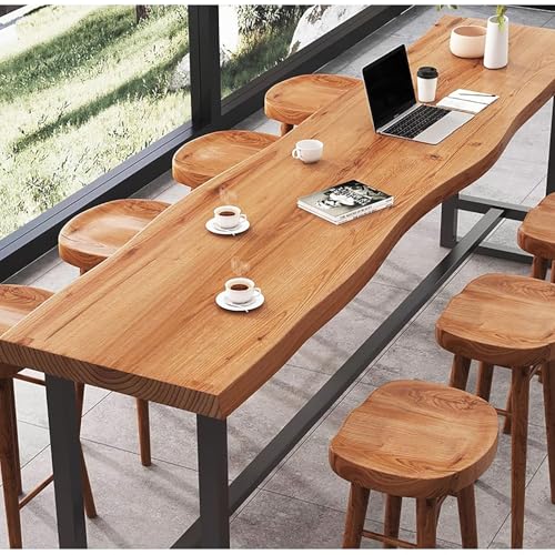 Solid Wood Bar Table Rectangle 78.7"L x 15.7"W x 41.3"H Brown B68168