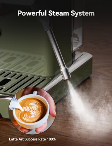 Green 15Bar Stainless Steel Espresso Machine U7053