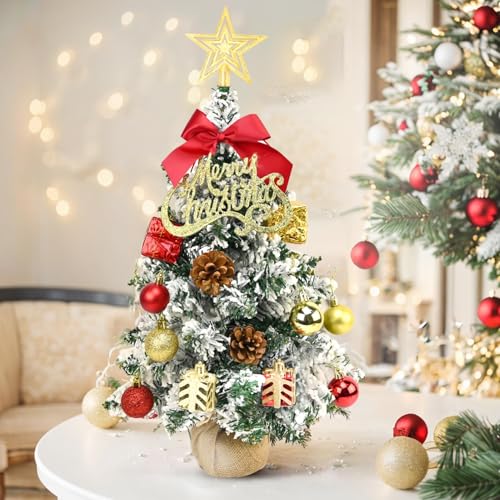 24 Inch Green Artificial Tabletop Christmas Tree with LED Lights F492187