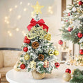 24 Inch Green Artificial Tabletop Christmas Tree with LED Lights F492187