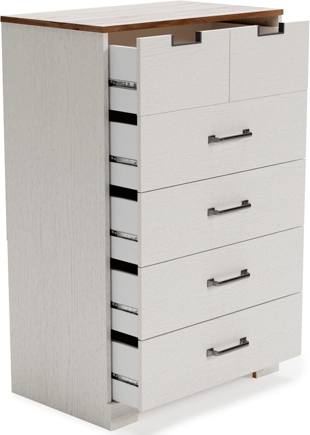 White 5 Drawer Wood Chest I209