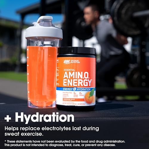 Tangerine Wave 30 Servings Amino Energy Powder with BCAA, Electrolytes, and Caffeine E62175