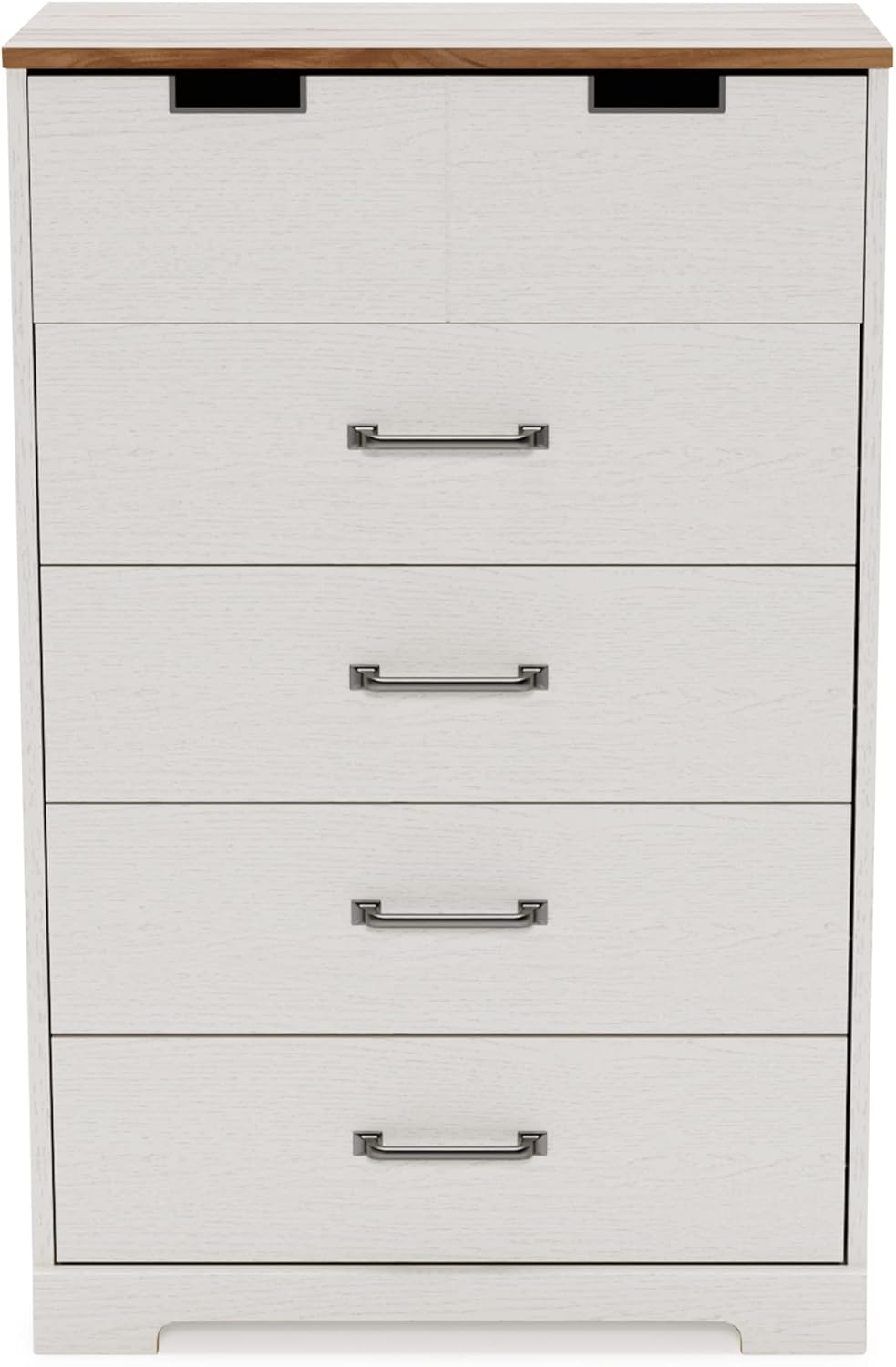 White 5 Drawer Wood Chest I209