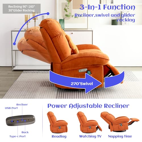 Green Power Recliner Chair with Heated and USB K24449