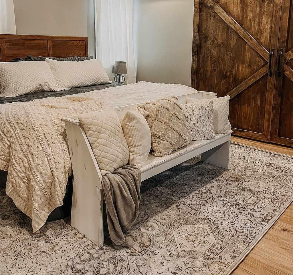 Beige Gray Brown Cream 6'7" x 9' Area Rug Z4861