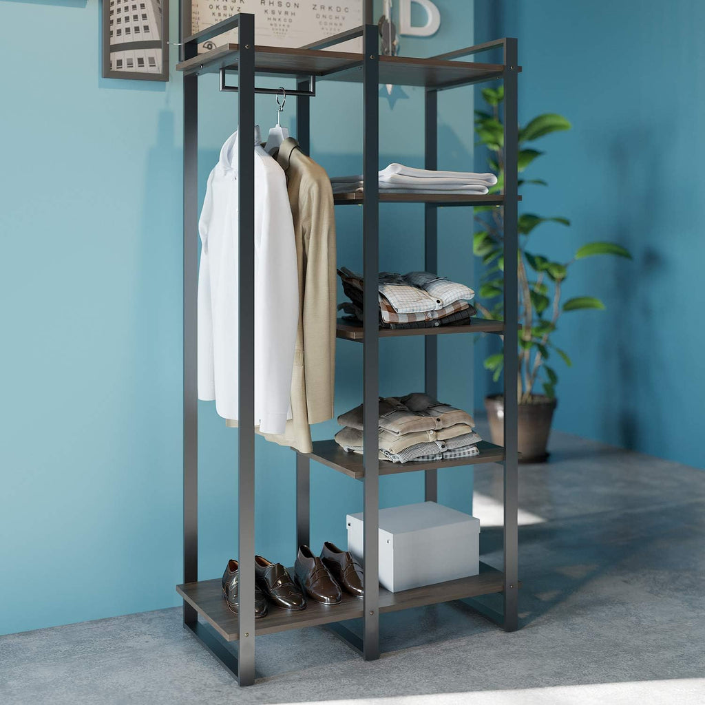 Metal and Wood Platform Bed Frame, Twin P776