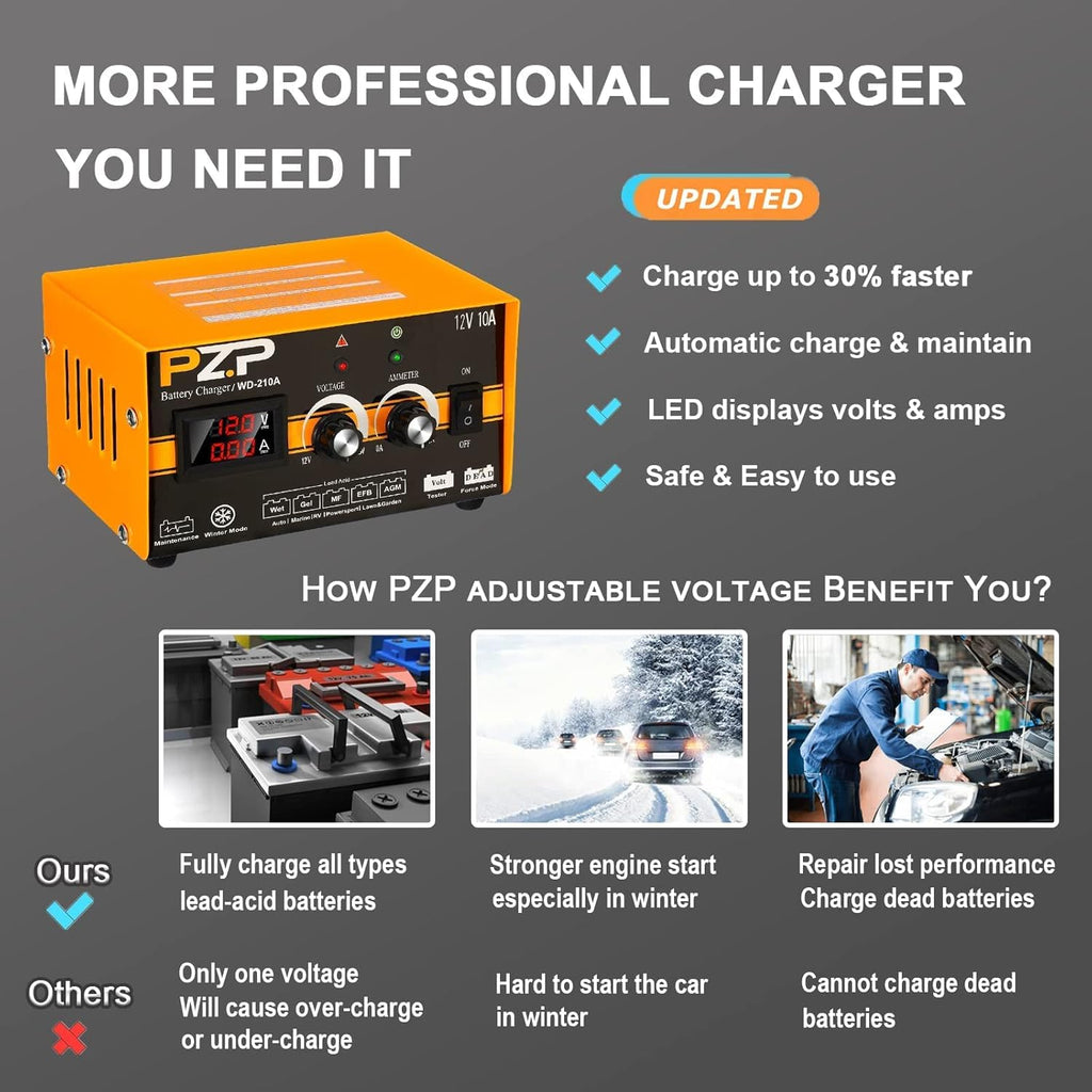0-10 Amp 12v Automotive Battery Charger X88607