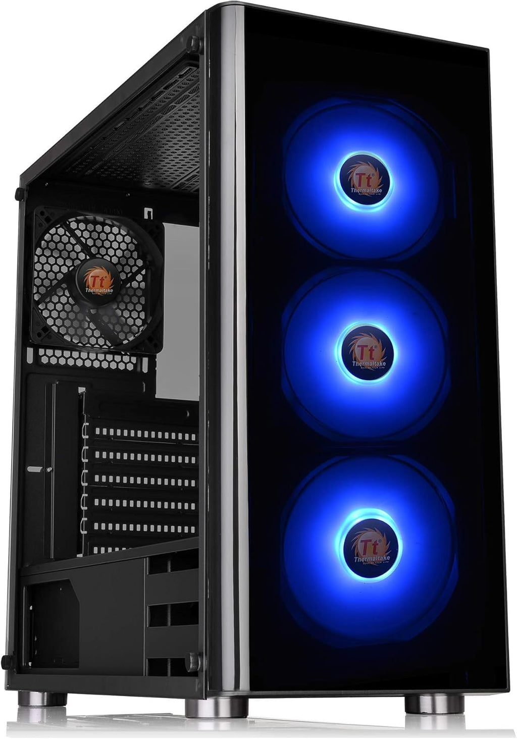 Tempered Glass ATX Mid-Tower Chassis with 3 120mm RGB Fan + 1 Black 120mm Rear Fan I8297