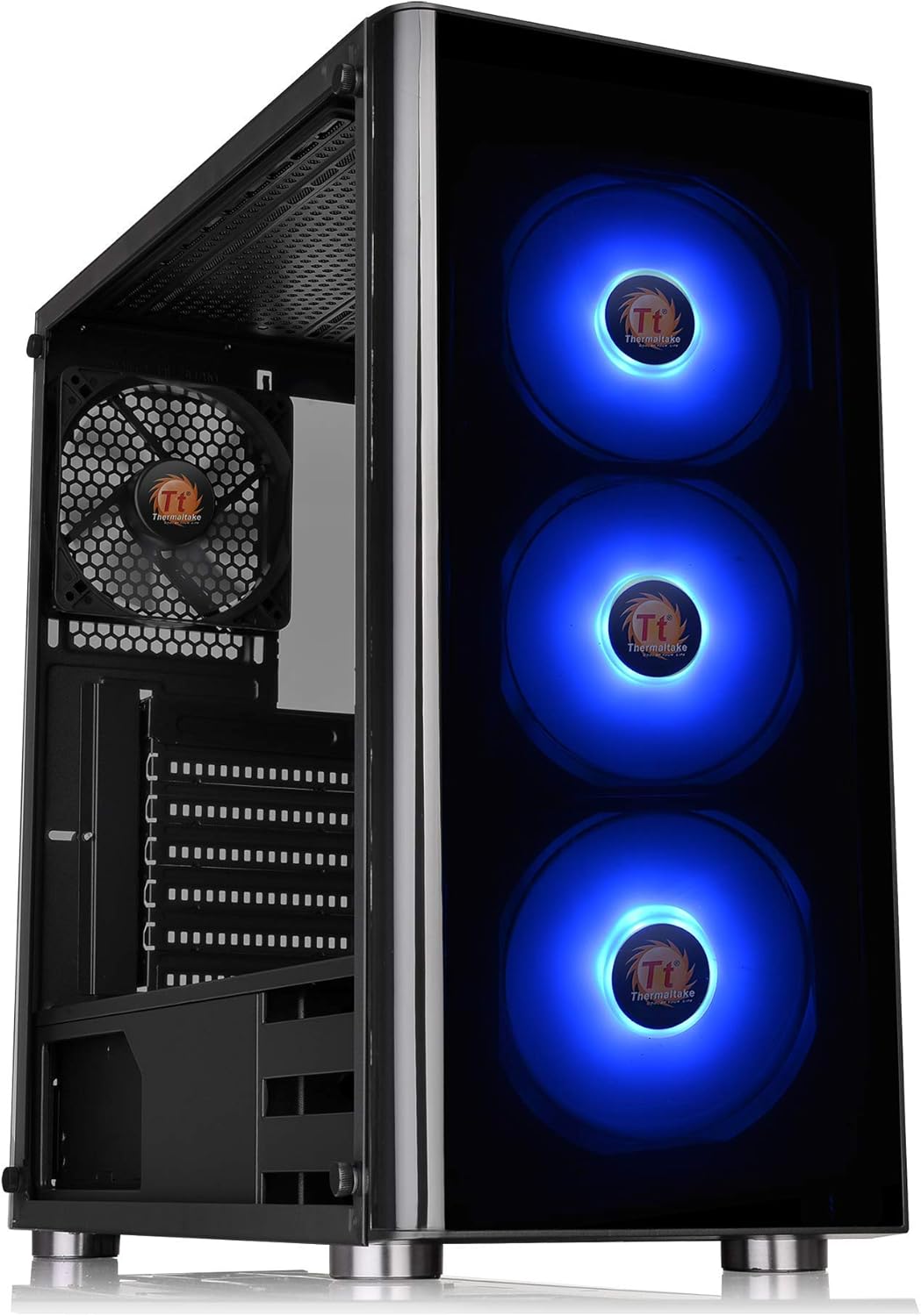 Tempered Glass ATX Mid-Tower Chassis with 3 120mm RGB Fan + 1 Black 120mm Rear Fan I8297