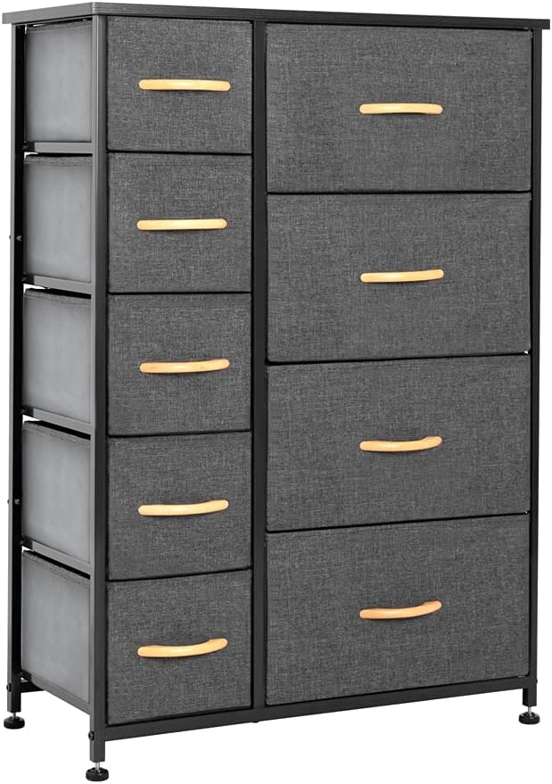 9 Drawer Fabric Storage Tower with Wood Top Z441