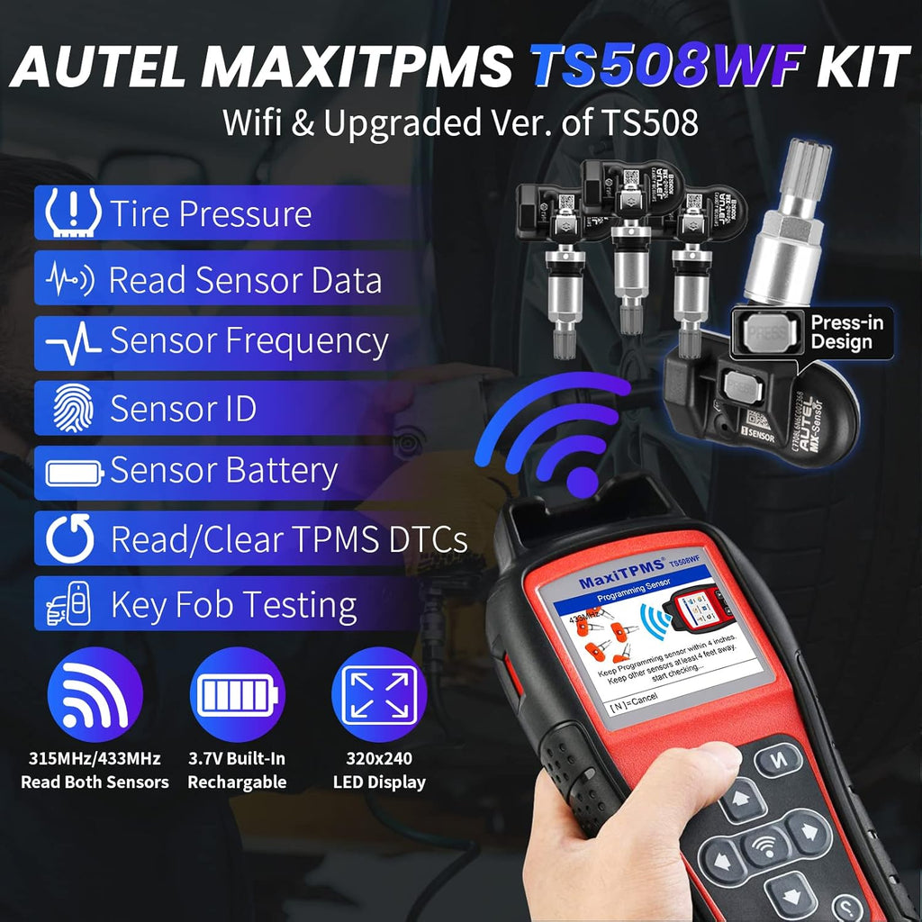 TPMS Tool with 4PCS 315+433MHz Sensors G617