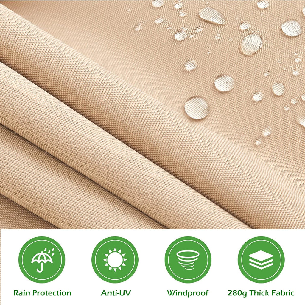 8.2'×6.5' Retractable Patio Awning with Manual Crank Handle, Beige G2123