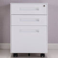 Black 3-Drawer Mobile Metal File Cabinet with Lock and Keys M32881