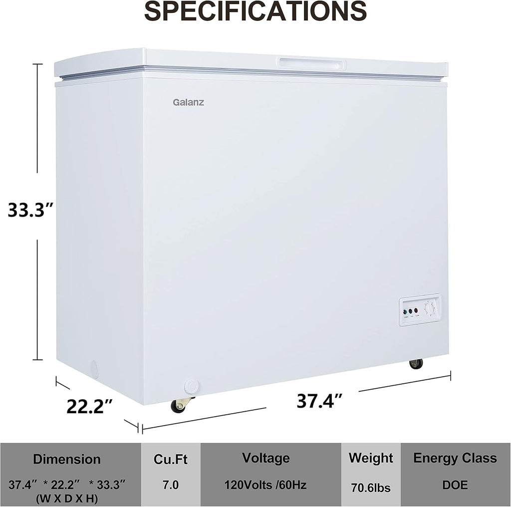 White 7.0 Cu Ft Chest Freezer R849